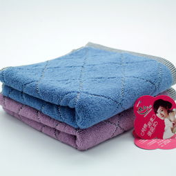 佳威日用品——百分百純棉深色菱形格毛巾，超強吸水，柔軟舒適